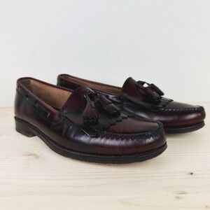 G.H. Bass Co. Weejuns Leather Kiltie Tassel Loafers Wine